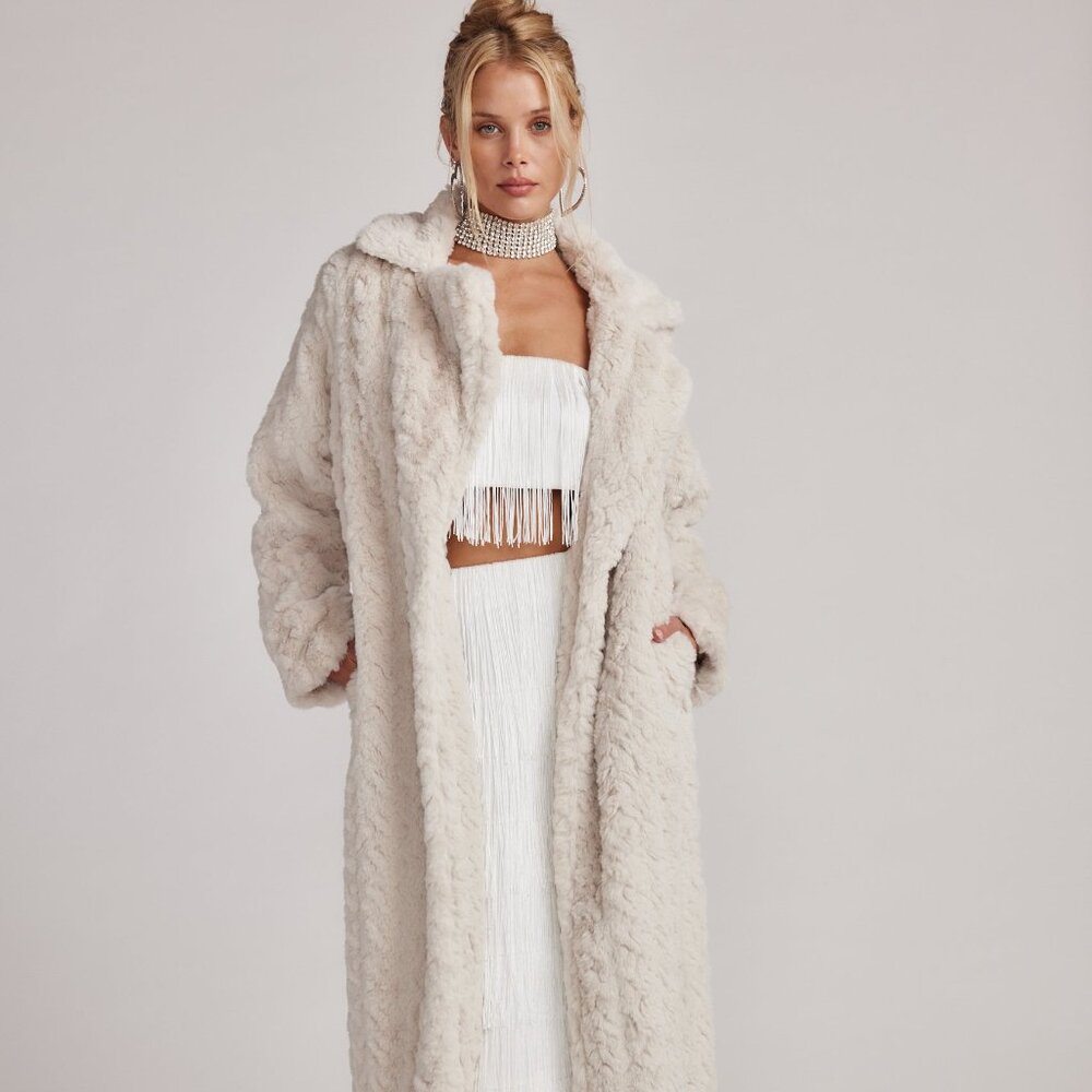 12th Tribe Sasha Cream Floor Length Coat Size SS